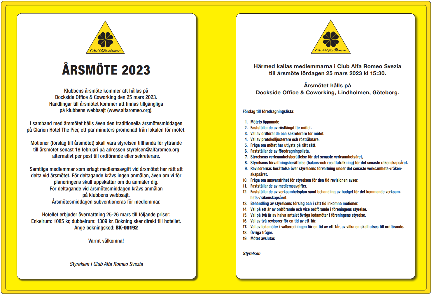 Årsmöte för Club Alfa Romeo Svezia 2024